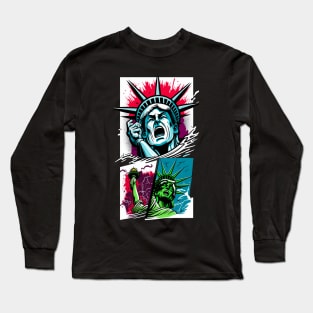 Statue of Liberty Comics Long Sleeve T-Shirt